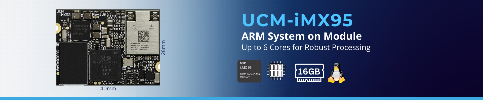 UCM-iMX95: NXP i.MX95 SOM